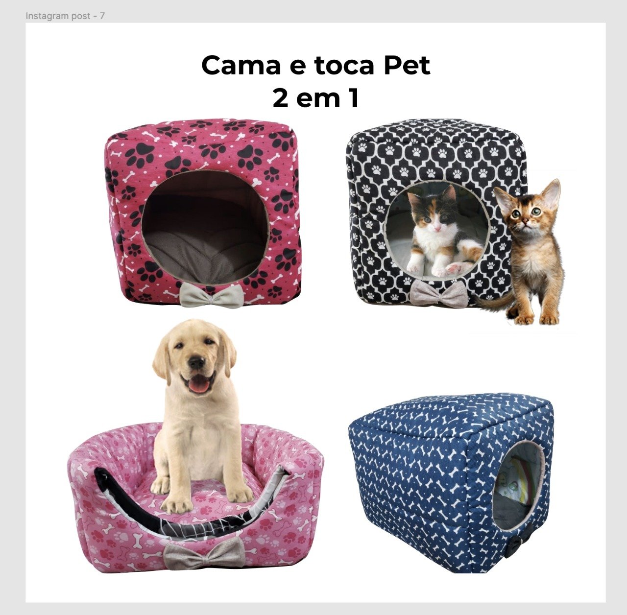 Caminha toca iglu cachorro pet P para cães E gatos 2 em 1 pinscher yorkshire shih tzu ROSA - 2