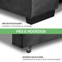 Ver imagem 6 de Sofá com Chaise Andreza 2 Lugares Retrátil e Reclinável 240cm Grafite Lansof Brasil