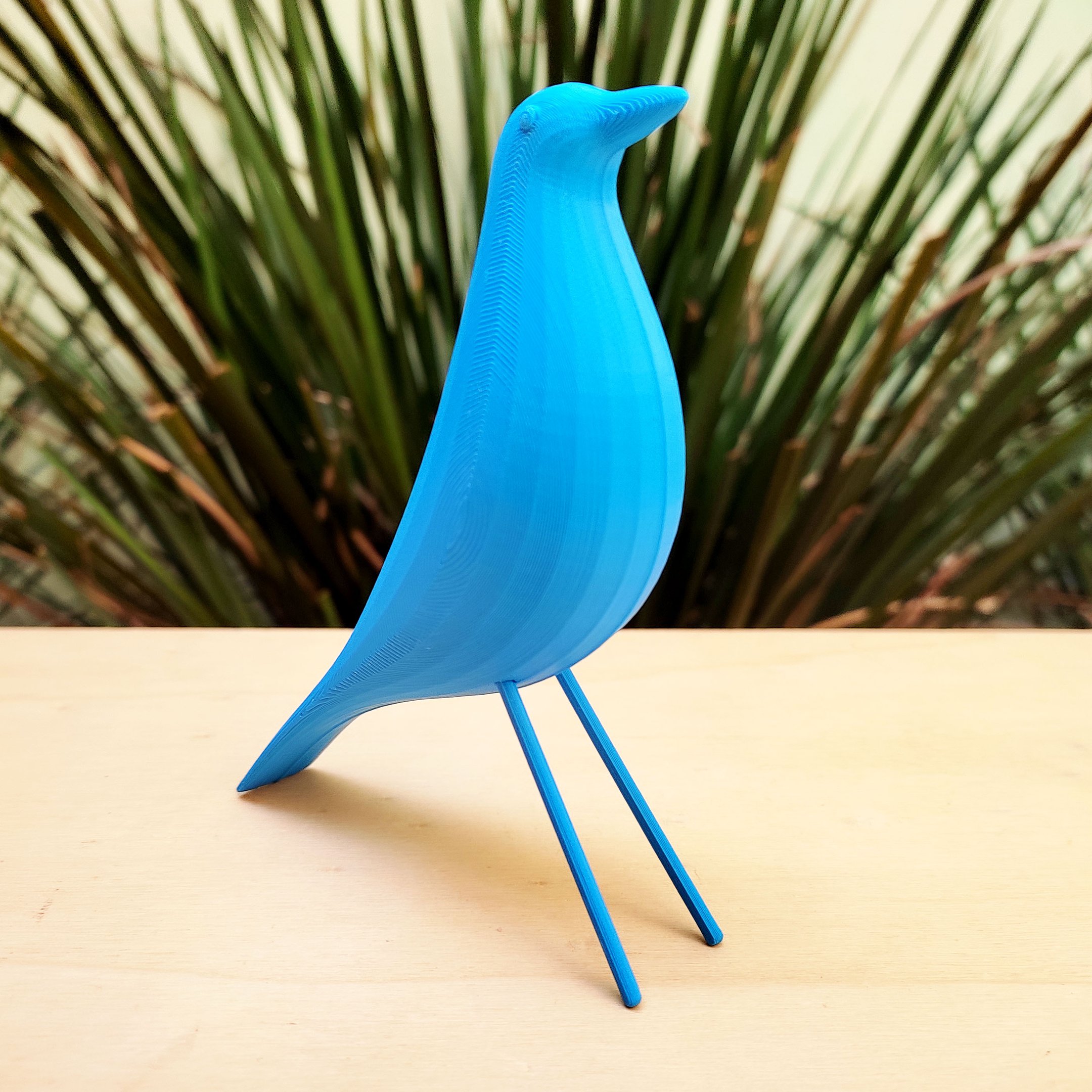 Pássaro P Decorativo - 11,6 Cm Altura -Toque 3D:Azul Claro - 5