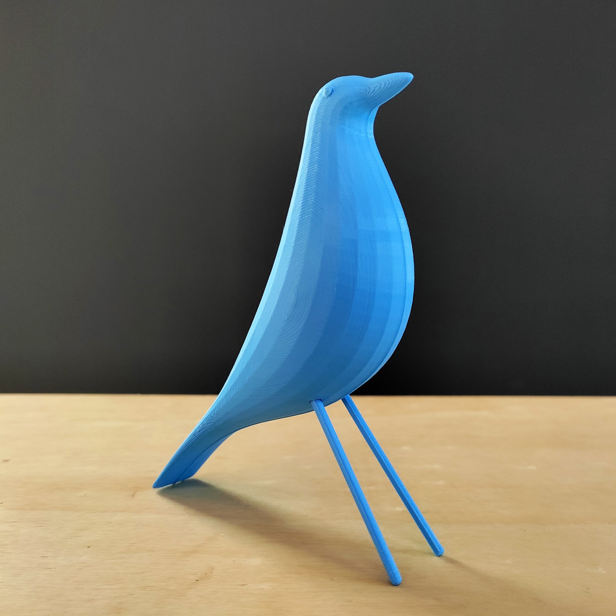 Pássaro P Decorativo - 11,6 Cm Altura -Toque 3D:Azul Claro - 6