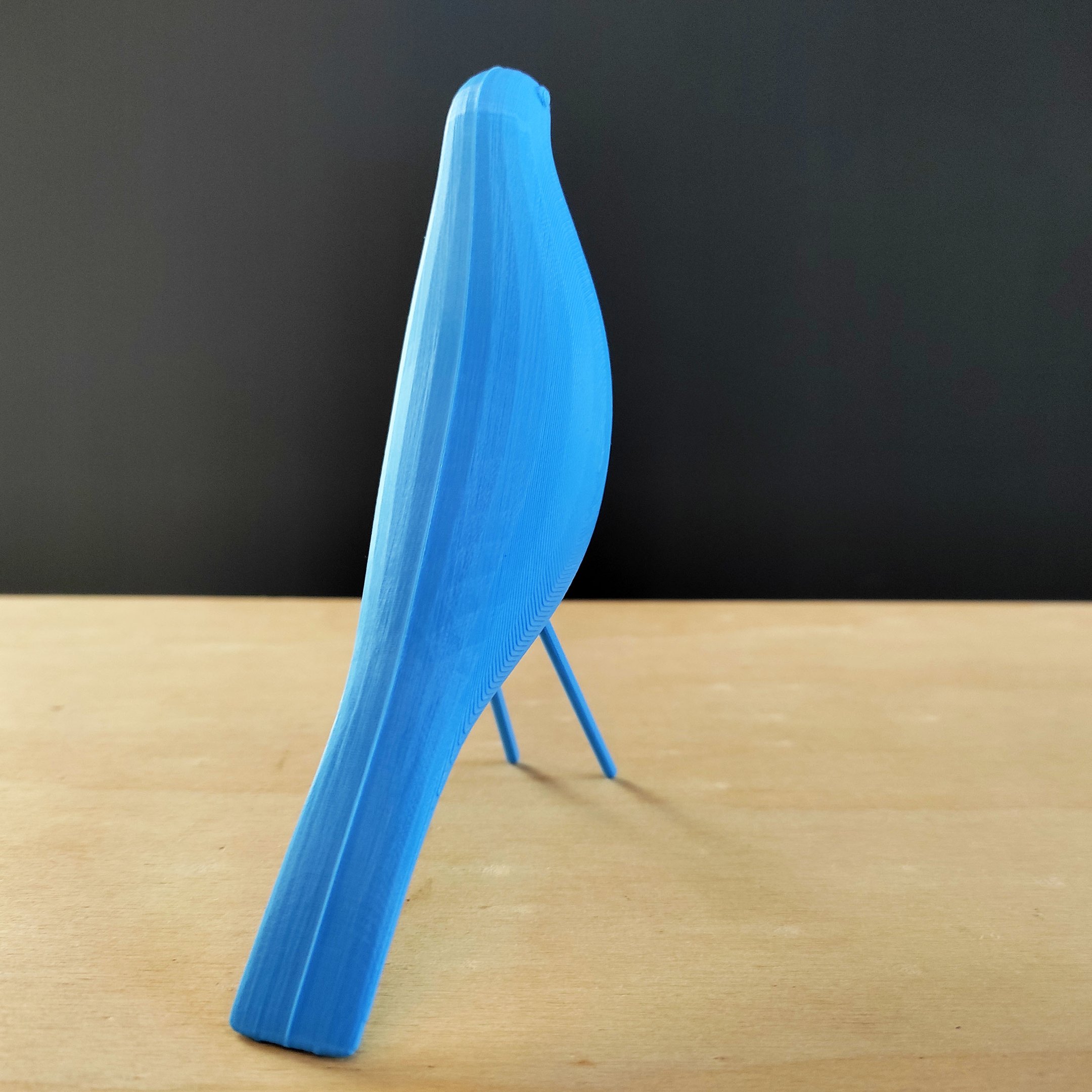 Pássaro P Decorativo - 11,6 Cm Altura -Toque 3D:Azul Claro - 3
