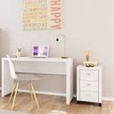Ver imagem 1 de Conjunto Home Office com Escrivaninha e Gaveteiro 3 Gavetas Espresso Móveis Branco