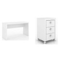 Ver imagem 2 de Conjunto Home Office com Escrivaninha e Gaveteiro 3 Gavetas Espresso Móveis Branco