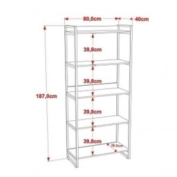 Kit 2 Peças com Mesa para Escritório 120cm e Estante Multiuso Kuadra - 6