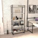 Ver imagem 4 de Conjunto 2 Peças com Mesa para Escritório 120cm e Estante Multiuso Kuadra Industrial Bege
