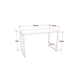 Kit 2 Peças com Mesa para Escritório 120cm e Estante Multiuso Kuadra - 10