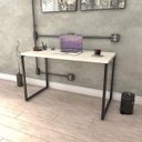 Ver mais imagens de Conjunto 2 Peças com Mesa para Escritório 120cm e Estante Multiuso Kuadra Industrial Bege