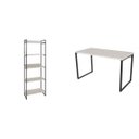 Ver imagem 2 de Conjunto 2 Peças com Mesa para Escritório 120cm e Estante Multiuso Kuadra Industrial Bege