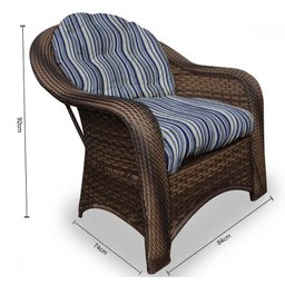 Conjunto de Poltronas Fibra Sintética Janaína - 2 Poltronas + 1 Mesa Centro - Tecido Alanta - 2