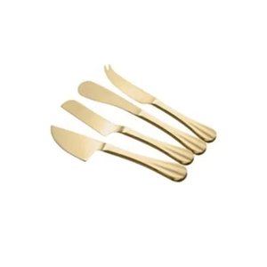 CONJUNTO COM 4 FACAS PARA QUEIJO POSITANO DOURADA