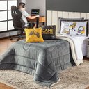 Ver imagem 1 de Kit Coberdrom Game Streamer Cinza C/ Almofadas Solteiro 04 Peças - Dupla Face Sherpa e Mantinha