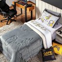 Ver imagem 4 de Kit Coberdrom Game Streamer Cinza C/ Almofadas Solteiro 04 Peças - Dupla Face Sherpa e Mantinha
