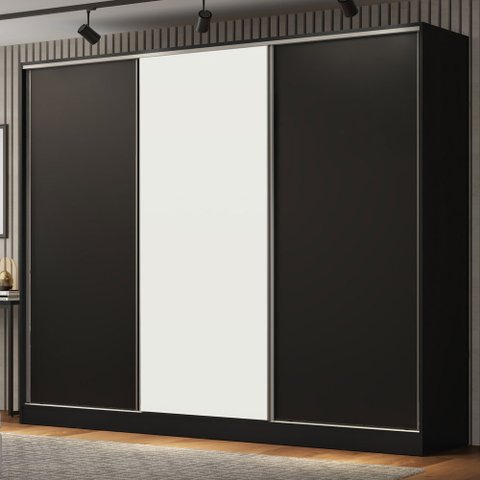Guarda Roupa Casal 100% Mdf Madesa Royale 3 Portas de Correr