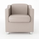 Ver imagem 4 de Kit 6 Poltronas Decorativas Para Recepção Courino Bege