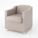Ver imagem 5 de Kit 6 Poltronas Decorativas Para Recepção Courino Bege