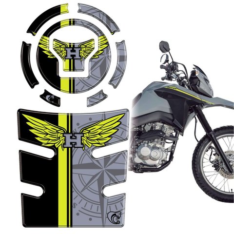 Kit Protetor Tanque+bocal Resinado Bros 25/26 Rosa Ventos 3d