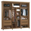 Ver imagem 3 de Guarda Roupa 250cm 3 Portas Deslizante sem Espelho 4 Gavetas Doratto F08 Freijó-off White -