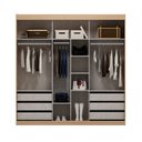 Ver imagem 5 de Guarda Roupa Casal 2 Portas de Correr Nantes com Espelho Off White/Carvalho Nature