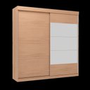 Ver imagem 3 de Guarda Roupa Casal 2 Portas de Correr Nantes com Espelho Off White/Carvalho Nature