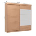 Ver imagem 4 de Guarda Roupa Casal 2 Portas de Correr Nantes com Espelho Off White/Carvalho Nature