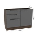 Ver imagem 3 de Balcão de Cozinha 3 Gavetas e 1 Porta 120cm sem Tampo Lisboa
