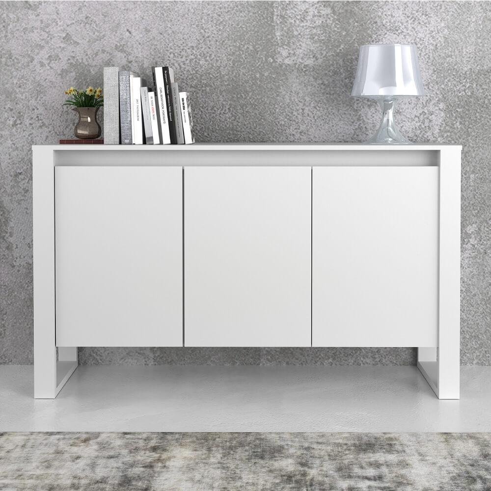 Balcão de Escritório com 3 Portas - Branco - 1
