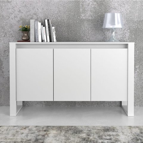 Balcão de Escritório com 3 Portas - Branco