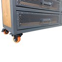 Ver imagem 4 de Rack de Ferro e Madeira Modelo Industrial com 8 Gavetas - Cores Cinza e Castanheira