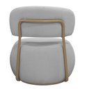 Ver mais imagens de Poltrona Decorativa Greta Base Giratória Ouro Fosco Bouclé Cinza Claro - Nexta Casa