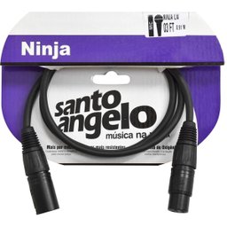 Cabo Para Microfone Xlr Macho / Xlr Femea Ninja Lw 03ft 0,91 Metros Preto [F018] - 3