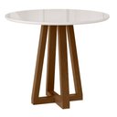 Ver imagem 1 de Mesa de Jantar Livia Piccola Redonda 90cm com Vidro – Madeira de Reflorestamento, Mdf, Tampo 18mm