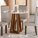 Ver imagem 2 de Mesa de Jantar Livia Piccola Redonda 90cm com Vidro – Madeira de Reflorestamento, Mdf, Tampo 18mm