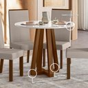 Ver imagem 3 de Mesa de Jantar Livia Piccola Redonda 90cm com Vidro – Madeira de Reflorestamento, Mdf, Tampo 18mm