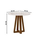 Ver imagem 4 de Mesa de Jantar Livia Piccola Redonda 90cm com Vidro – Madeira de Reflorestamento, Mdf, Tampo 18mm