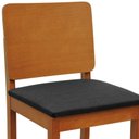 Ver imagem 6 de Banqueta Alta Bistrô Quéops Madeira Maciça Encosto Anatômico - Amêndoa Assento Estofado Linho Preto