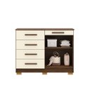 Ver imagem 3 de Cômoda Sapateira 5 Gavetas Sirius - Aurum:imbuia/champanhe