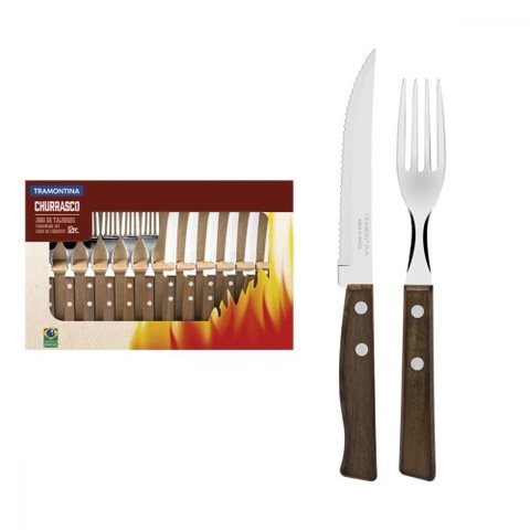 Jogo de Talheres para Churrasco Tramontina Aço Inox 12 Peças