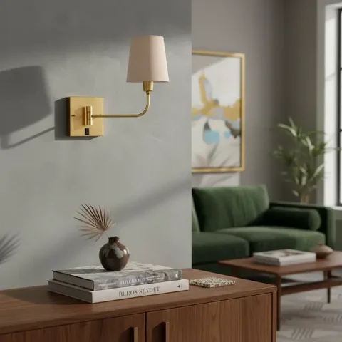 Arandela Luminária de Parede Clássico Articulável com Cúpula Decoração Iluminação Casa Sala Quarto