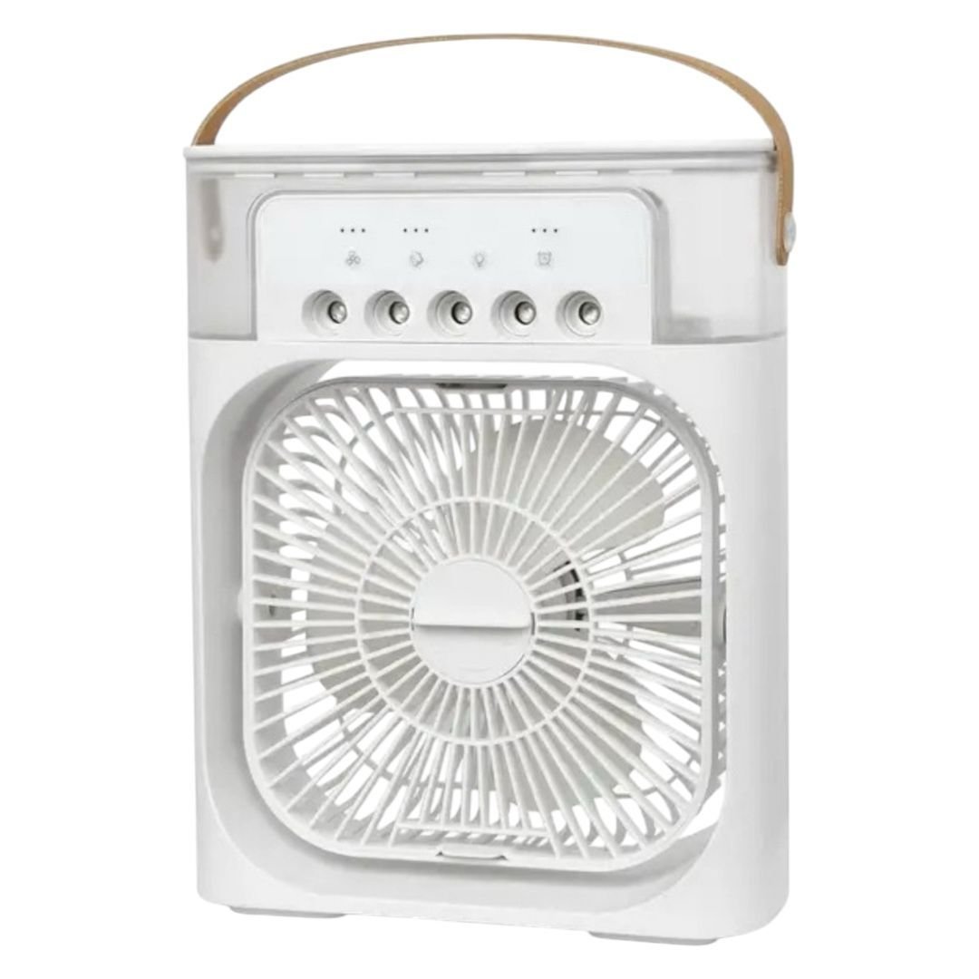 Mini Ventilador Climatizador Portátil Reservatório Água Gelo - Branco