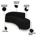 Ver imagem 3 de Sofá 4 Lugares Orgânico 220cm Pé Ferro Preto Morgan Veludo D03 - D’Rossi