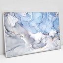 Ver imagem 1 de Quadro Decorativo em Canvas Abstrato Mármore Azul Maya TaColado Moldura Flutuante 4,5cm Branca 120 x