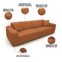 Ver imagem 3 de Sofá 4 Lugares 228cm Living Sala de Estar Murilo Sintético Pu K01 - D'rossi