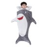 Manta Saco de Dormir Bouton Infantil Microfibra Tubarão Cinza e Branco - 3