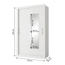 Ver imagem 3 de Guarda-Roupa Solteiro com Espelho 2 Portas de Correr e 1 Gaveta 200 x 120cm City Yescasa Branco