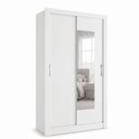 Ver imagem 2 de Guarda-Roupa Solteiro com Espelho 2 Portas de Correr e 1 Gaveta 200 x 120cm City Yescasa Branco