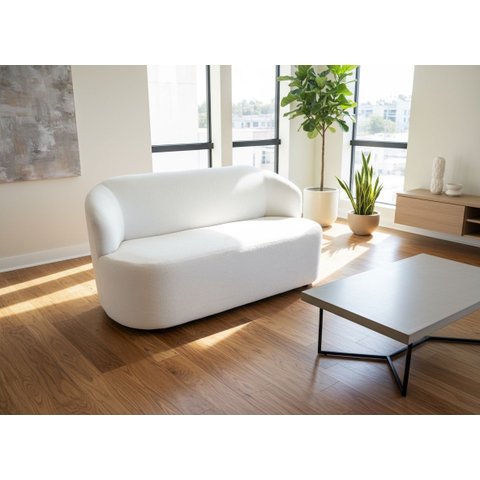 Sofá 3 Lugares Organico Boucle Off White