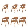 Kit 6 Cadeiras de Jantar Estofadas em Madeira Maciça e Corino Dalia - 2