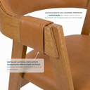 Ver imagem 4 de Kit 6 Cadeiras de Jantar Estofadas em Madeira Maciça e Corino Dalia