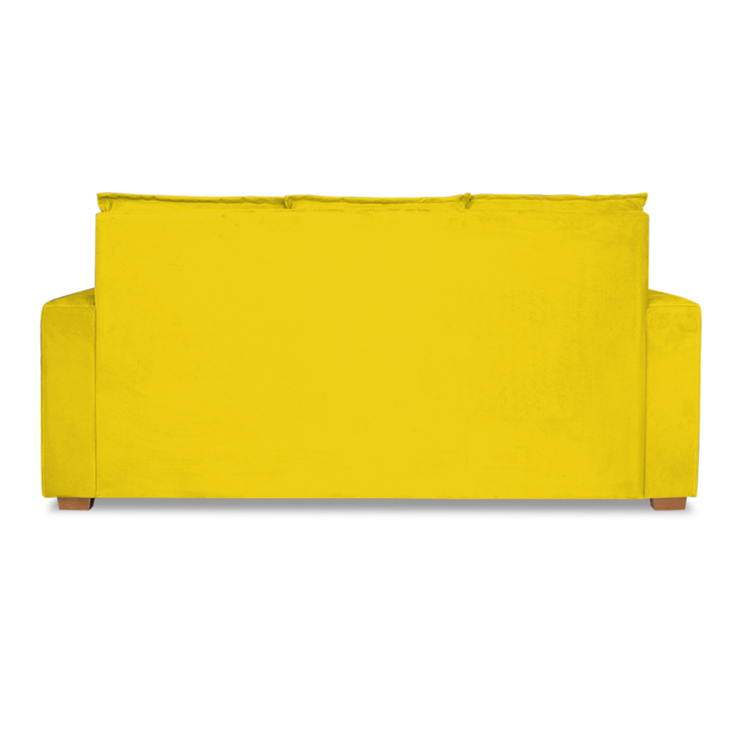 Sofá Namoradeira Estofado 3 Lugares Sala Denver Suede Amarelo - Incasa Decor - 5