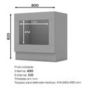Ver imagem 2 de Balcão Forno de Embutir 80 cm Nova York Cinza – Henn